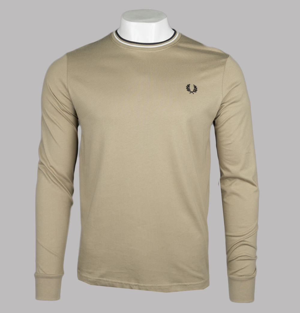 Black Fred Perry Twin Tipped Long Sleeve T-Shirt - JD Sports