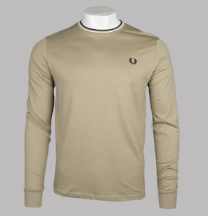 Fred Perry LS Twin Tipped T-Shirt Warm Stone