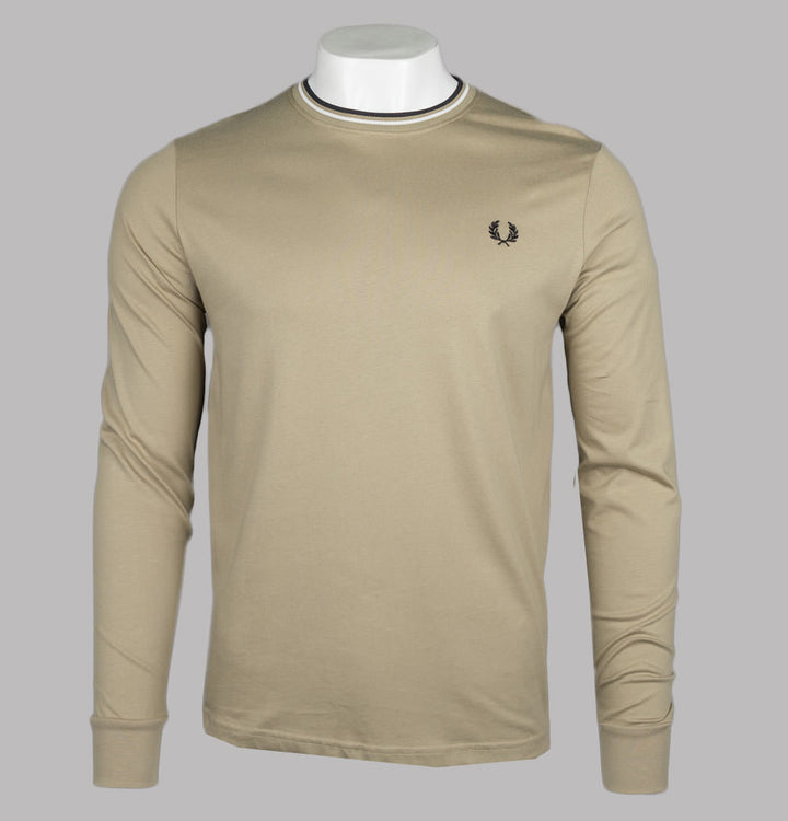 Fred Perry LS Twin Tipped T-Shirt Warm Stone