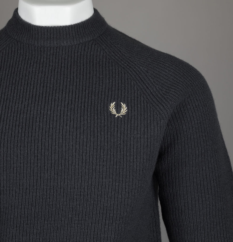 Fred Perry Lambswool Raglan Jumper Anchor Grey