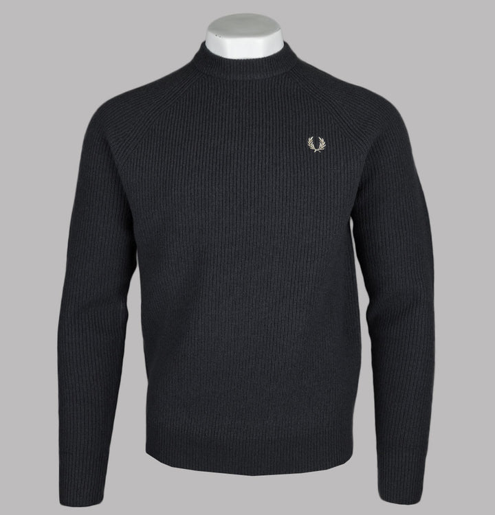 Fred Perry Lambswool Raglan Jumper Anchor Grey