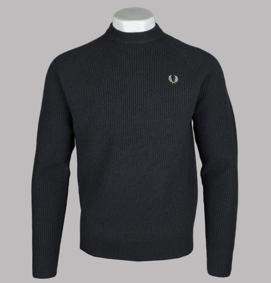 Fred Perry Lambswool Raglan Jumper Anchor Grey