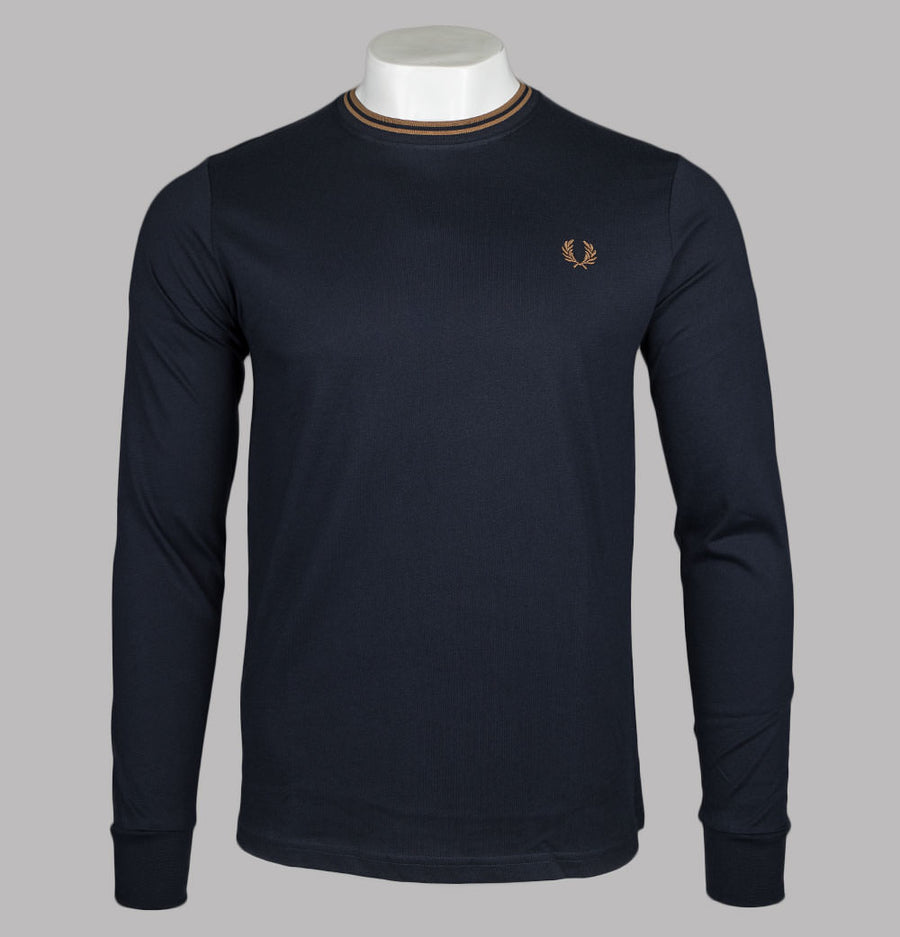 Fred Perry LS Twin Tipped T-Shirt Navy