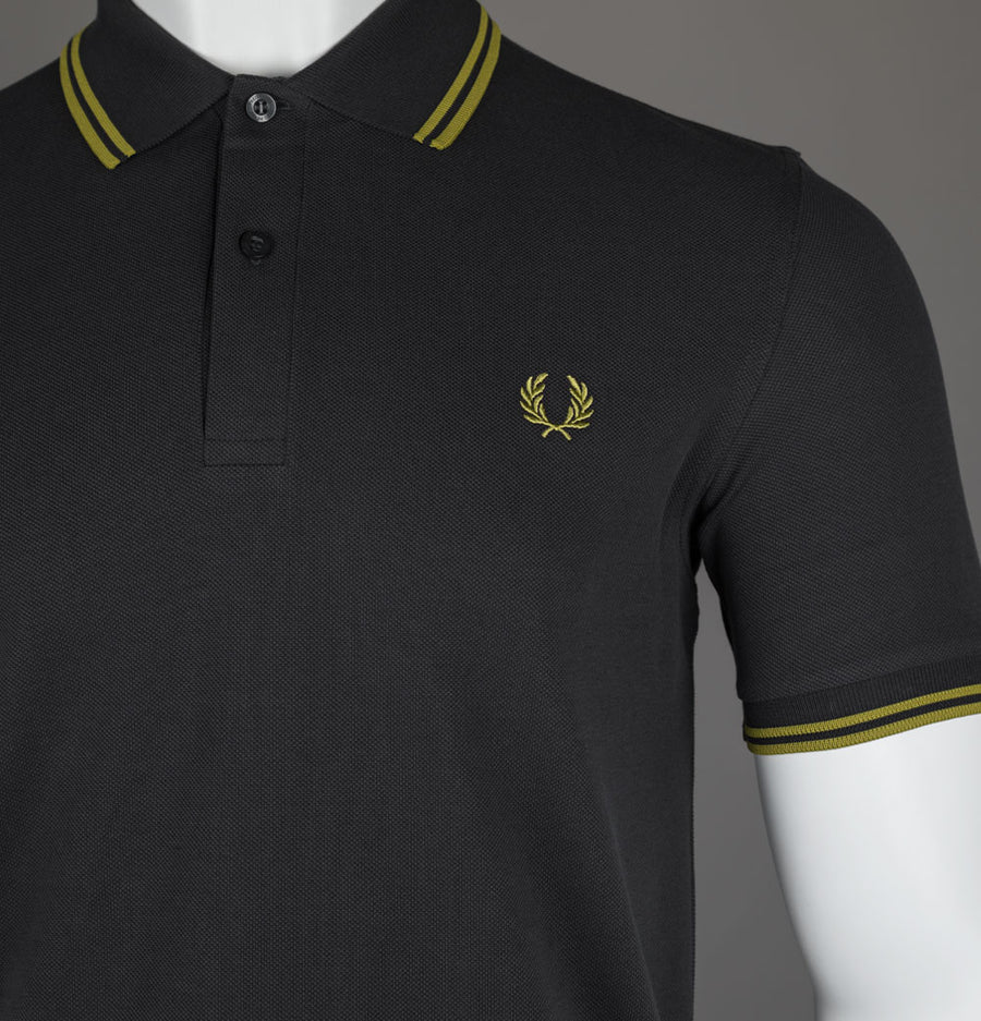 Fred Perry M3600 Polo Shirt Anchor Grey/Tennis Ball Yellow