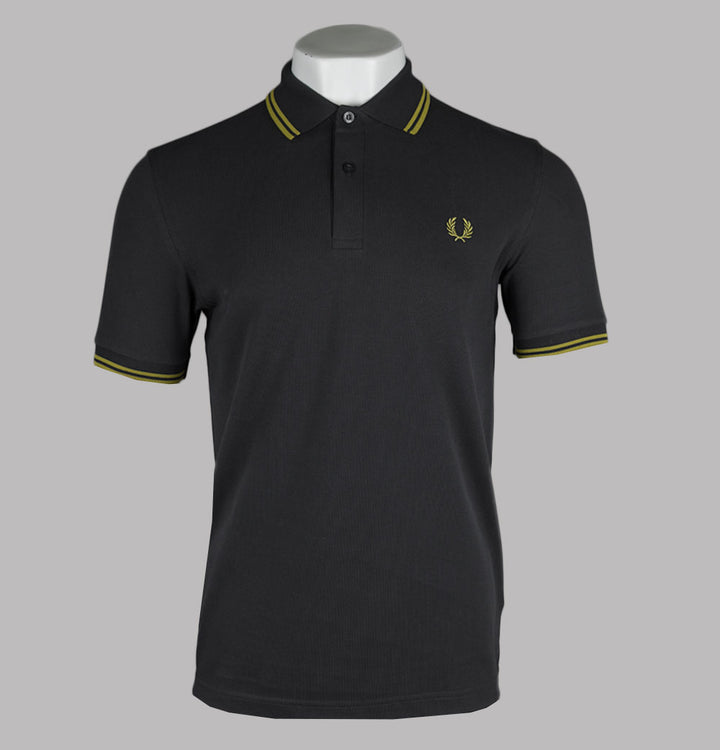 Fred Perry M3600 Polo Shirt Anchor Grey/Tennis Ball Yellow