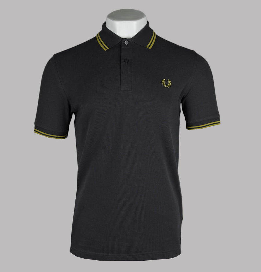 Fred Perry M3600 Polo Shirt Anchor Grey/Tennis Ball Yellow