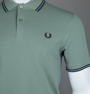 Fred Perry M3600 Polo Shirt Bay Leaf/Dark Airforce/Tennis Blue