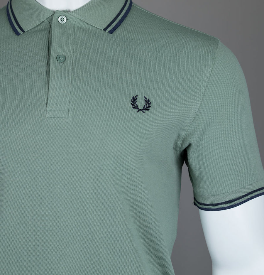 Fred Perry M3600 Polo Shirt Bay Leaf/Dark Airforce/Tennis Blue