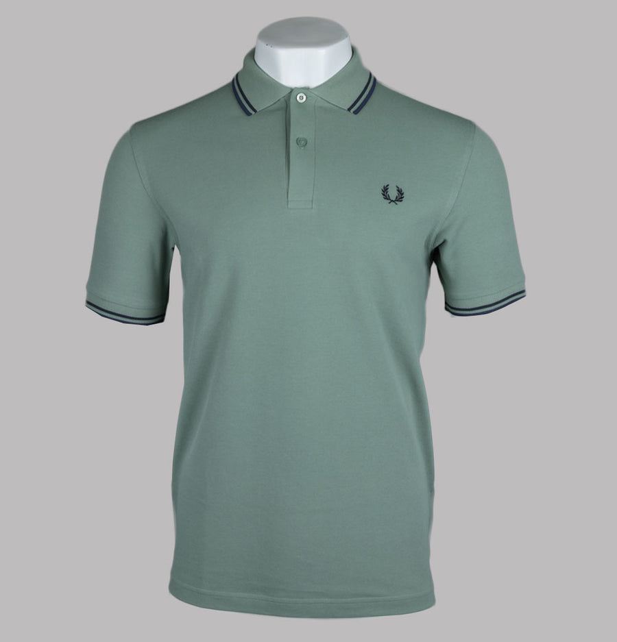 Fred Perry M3600 Polo Shirt Bay Leaf/Dark Airforce/Tennis Blue