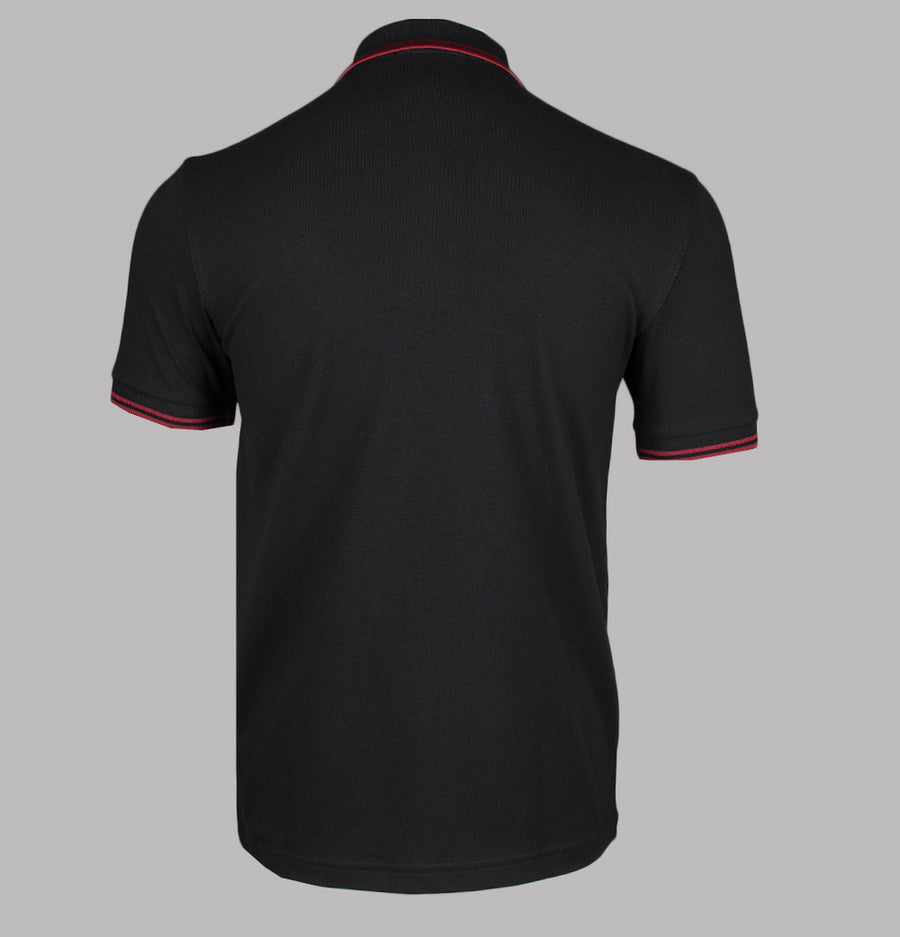 Fred Perry M3600 Polo Shirt Black/Burnt Red