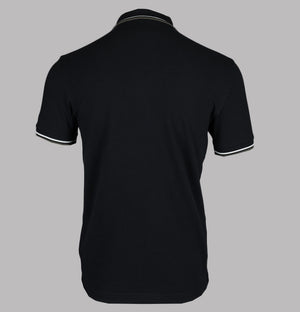 Fred Perry M3600 Polo Shirt Black/Ecru/Laurel Wreath Green