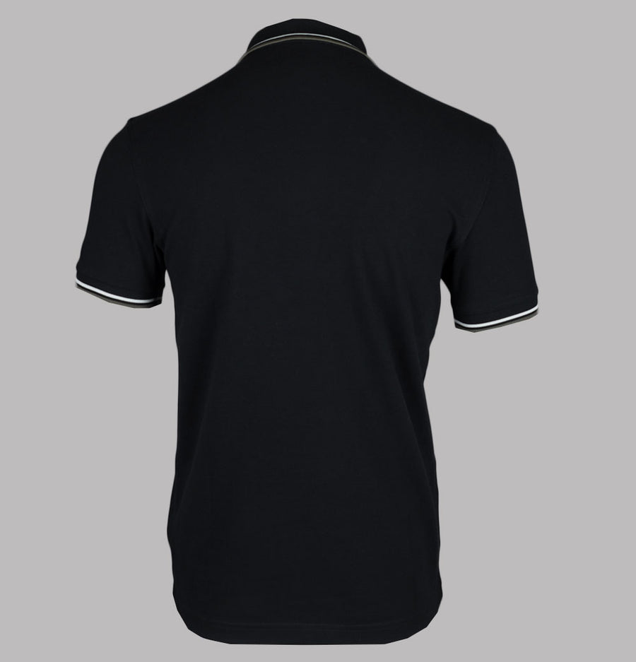 Fred Perry M3600 Polo Shirt Black/Ecru/Laurel Wreath Green