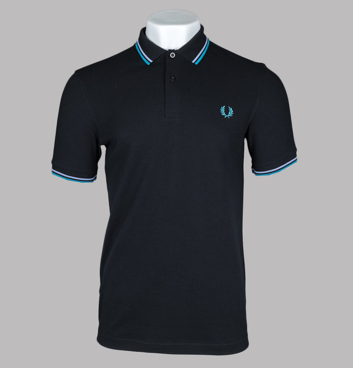 Fred Perry M3600 Polo Shirt Black/Light Smoke/Ocean