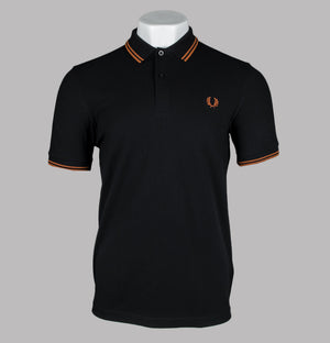 Fred Perry M3600 Polo Shirt Black/Marmalade