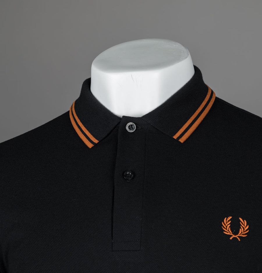 Fred Perry M3600 Polo Shirt Black/Marmalade