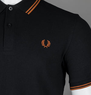 Fred Perry M3600 Polo Shirt Black/Marmalade