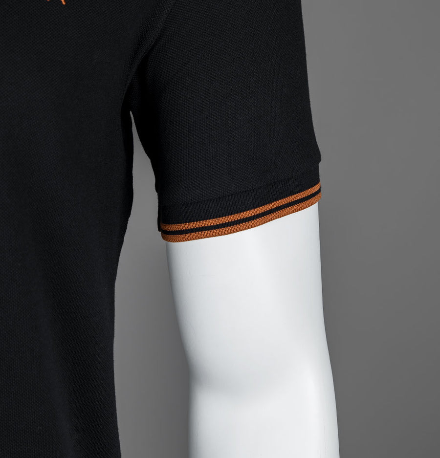 Fred Perry M3600 Polo Shirt Black/Marmalade