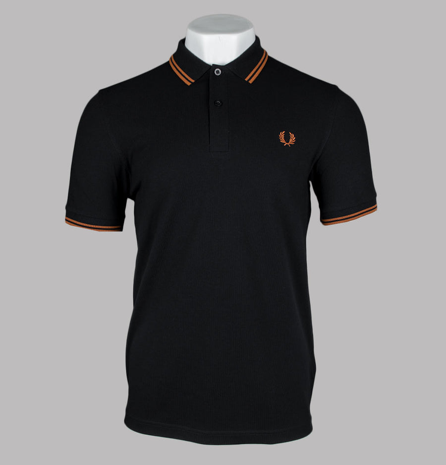 Fred Perry M3600 Polo Shirt Black/Marmalade