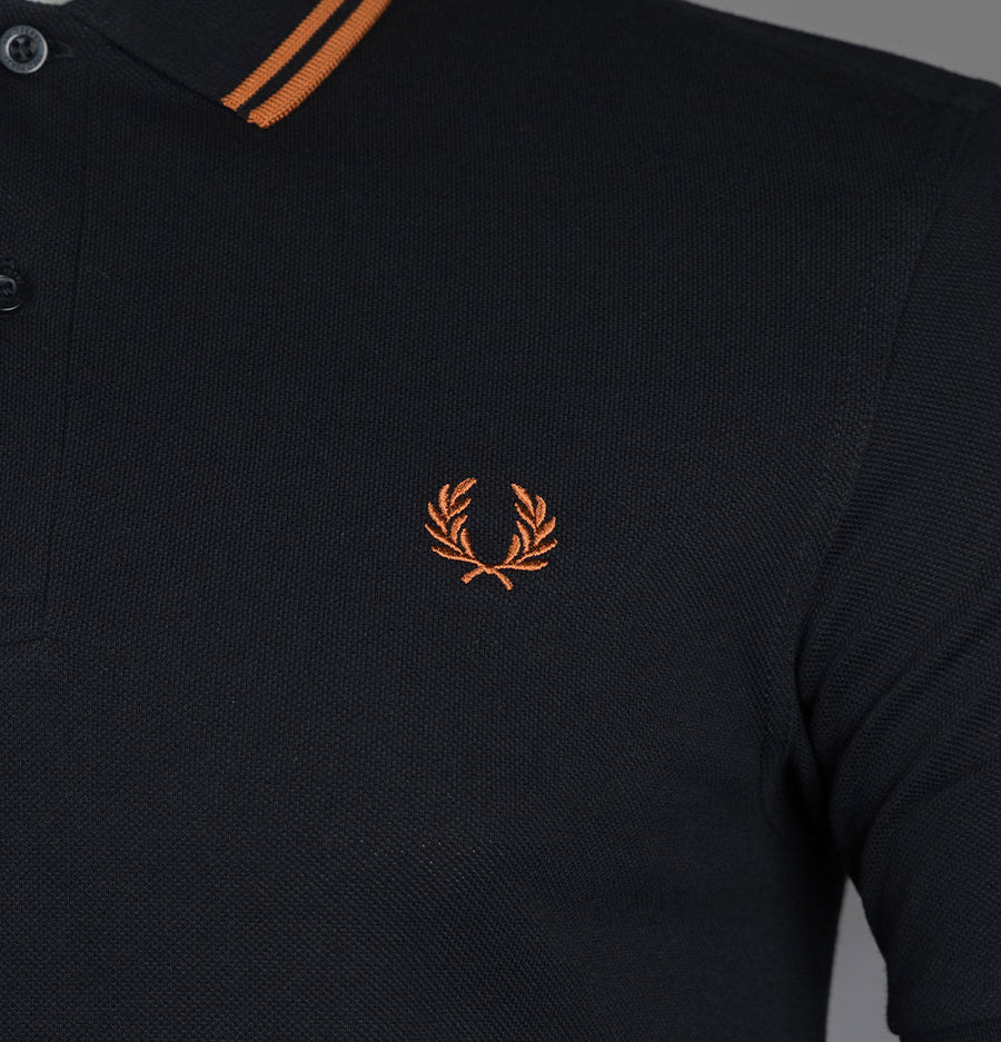 Fred Perry M3600 Polo Shirt Black/Nut Flake