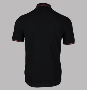 Fred Perry M3600 Polo Shirt Black/Putty Pink/Whisky Brown