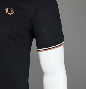 Fred Perry M3600 Polo Shirt Black/Snow White/Light Rust