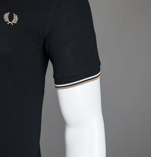 Fred Perry M3600 Polo Shirt Black/Snow White/Warm Stone