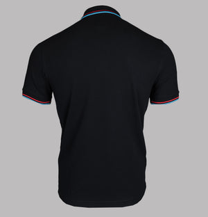 Fred Perry M3600 Polo Shirt Black/Washed Red/Soft Blue
