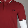 Fred Perry M3600 Polo Shirt Burnt Red/Ecru/Black