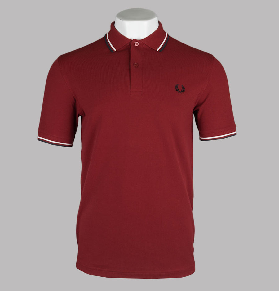 Fred Perry M3600 Polo Shirt Burnt Red/Ecru/Black