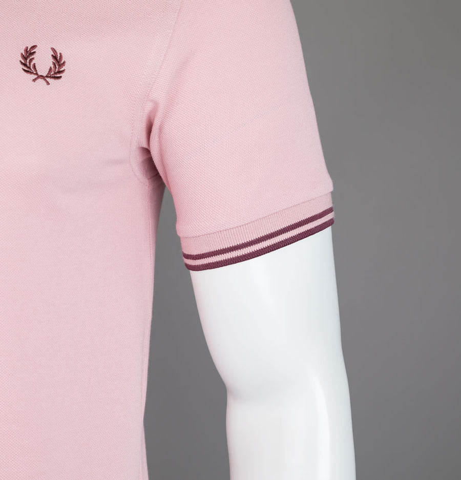 Fred Perry M3600 Polo Shirt Chalky Pink/Oxblood