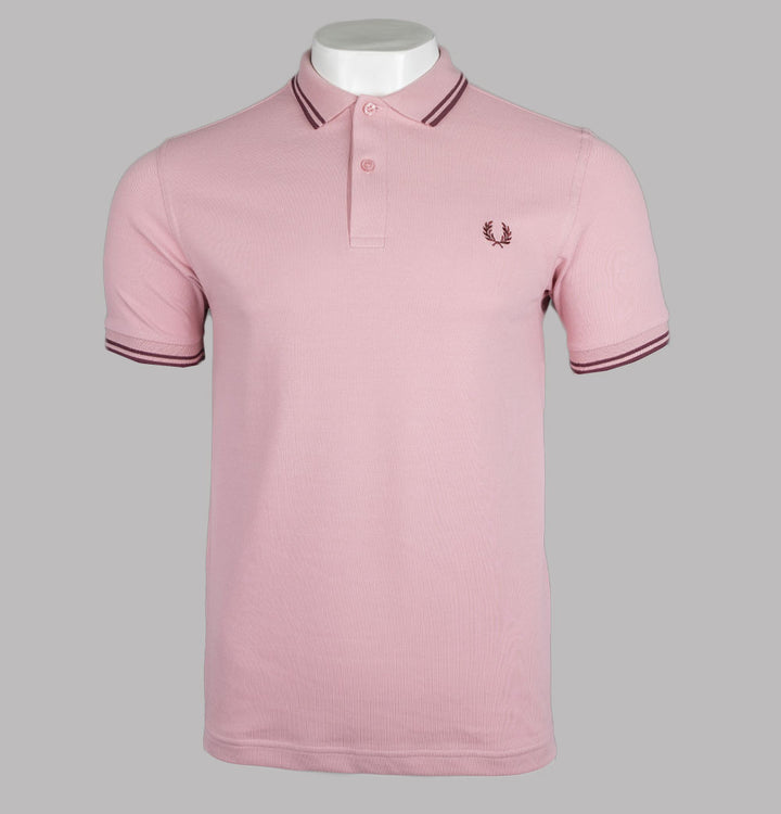 Fred Perry M3600 Polo Shirt Chalky Pink/Oxblood