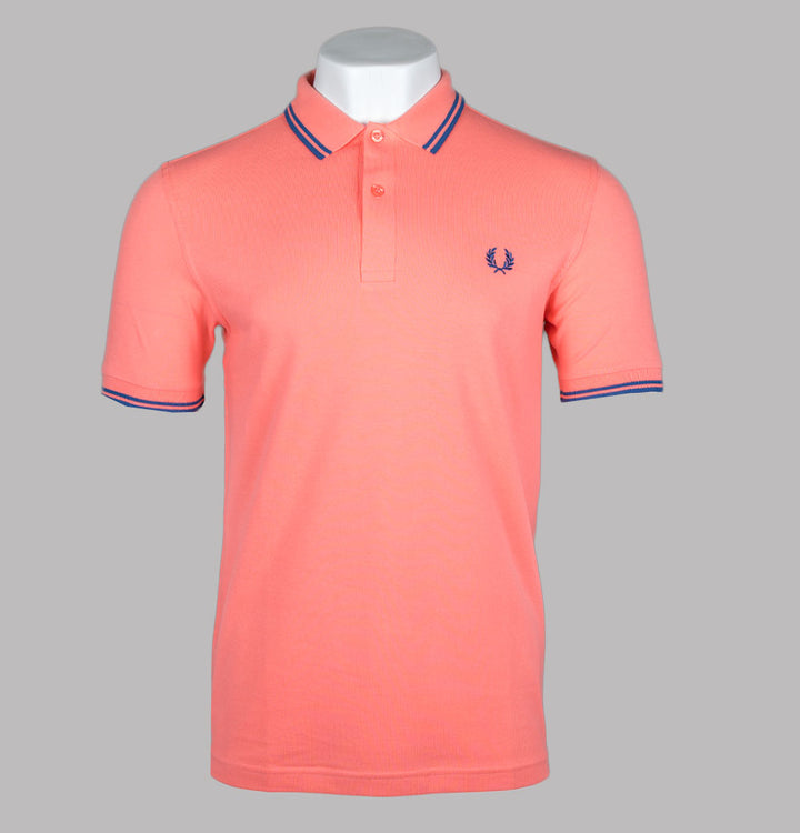 Fred Perry M3600 Polo Shirt Coral Heat/Shaded Cobalt