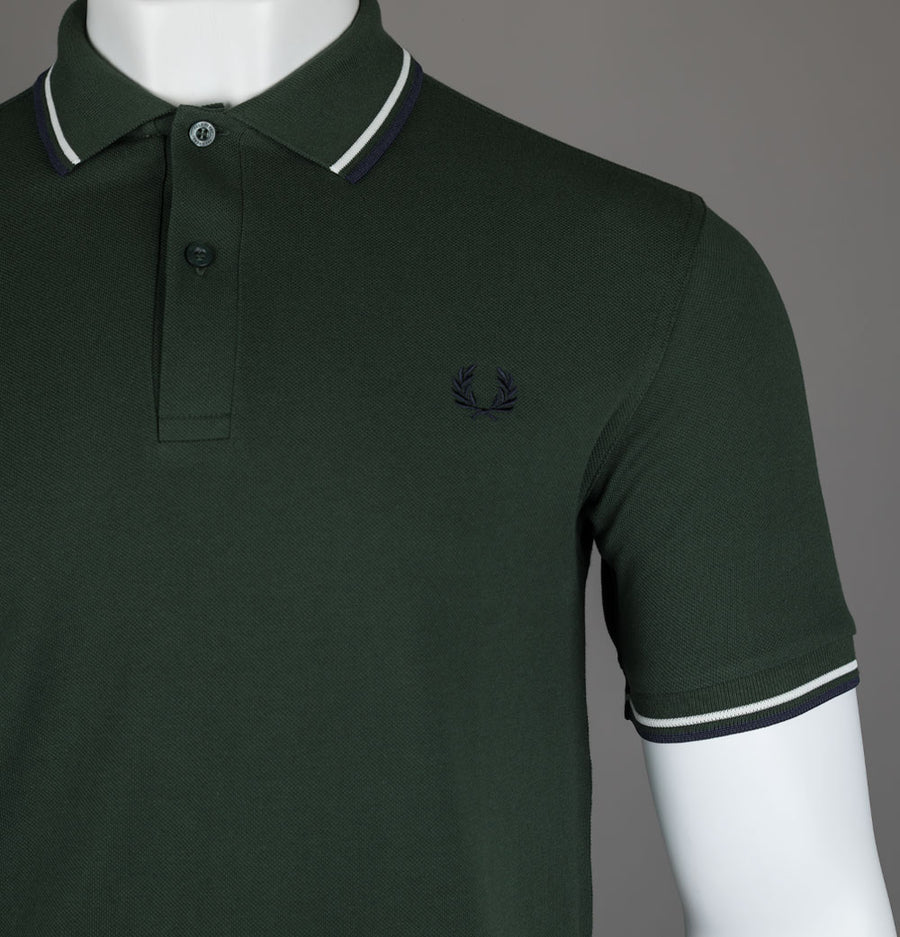 Fred Perry M3600 Polo Shirt Court Green/Snow White/Navy