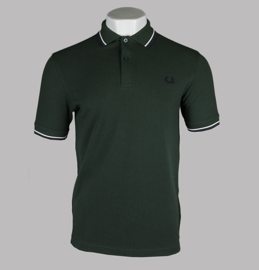 Fred Perry M3600 Polo Shirt Court Green/Snow White/Navy