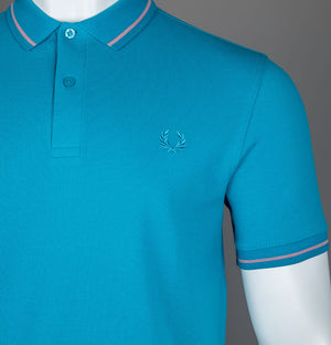 Fred Perry M3600 Polo Shirt Cyber Blue/Dark Pink/Ocean