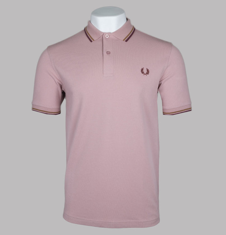 Fred Perry M3600 Polo Shirt Dusty Rose Pink/Shaded Stone