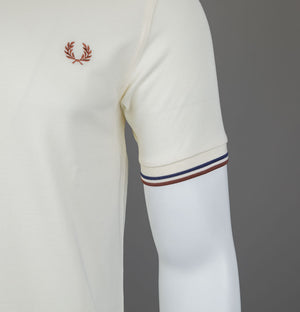 Fred Perry M3600 Polo Shirt Ecru/French Navy/Whisky Brown
