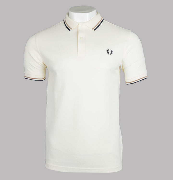 Fred Perry M3600 Polo Shirt Ecru/Warm Stone/Navy