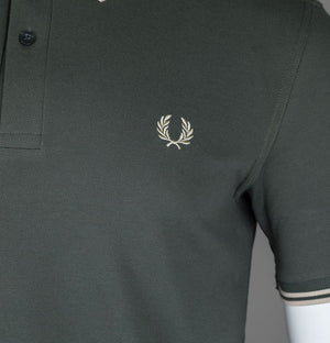 Fred Perry M3600 Polo Shirt Field Green/Oatmeal