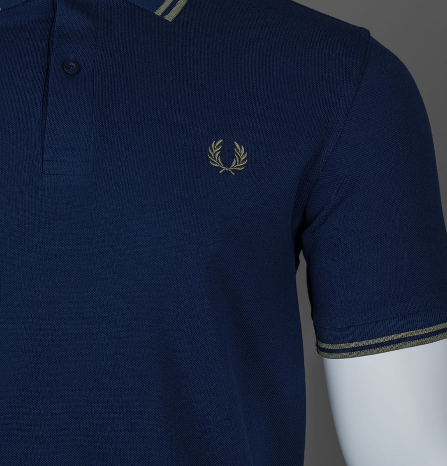 Fred Perry M3600 Polo Shirt French Navy/Olive Mint