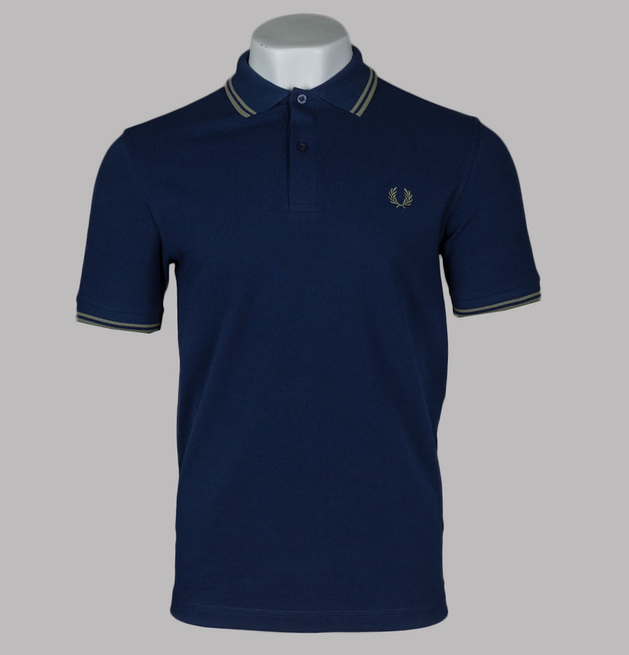Fred Perry M3600 Polo Shirt French Navy/Olive Mint