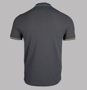 Fred Perry M3600 Polo Shirt Gunmetal/Golden Hour/Kingfisher Blue