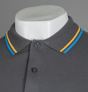 Fred Perry M3600 Polo Shirt Gunmetal/Golden Hour/Kingfisher Blue