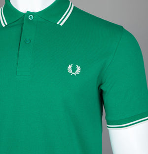 Fred Perry M3600 Polo Shirt Label Green/Ecru