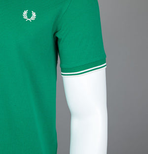 Fred Perry M3600 Polo Shirt Label Green/Ecru