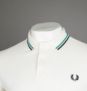 Fred Perry M3600 Polo Shirt Light Ecru/Fred Perry Green/Navy