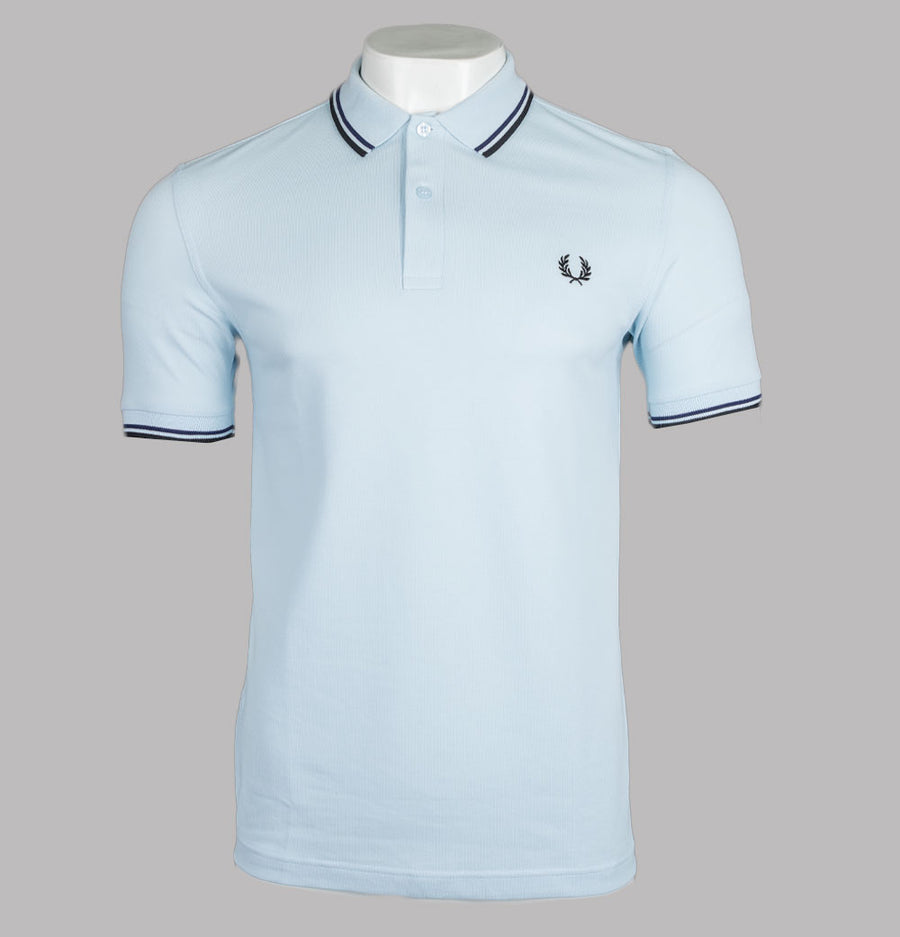 Fred Perry M3600 Polo Shirt Light Ice/French Navy/Black