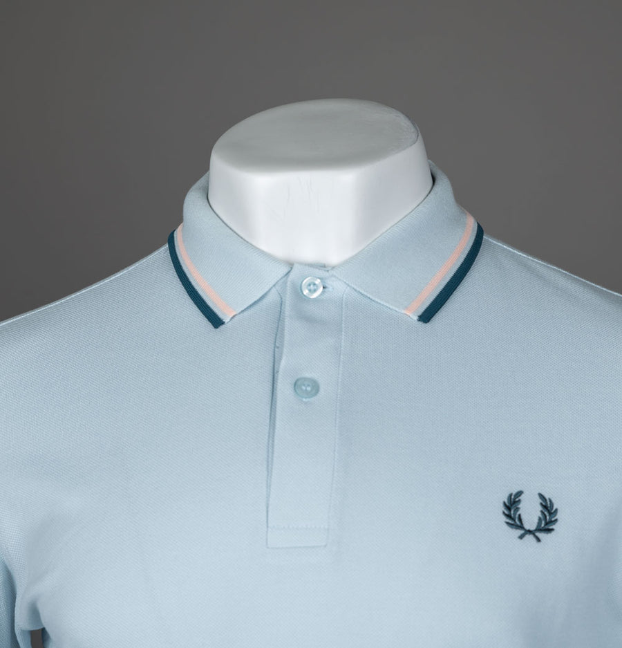 Fred Perry M3600 Polo Shirt Light Ice/Peach/Petrol Blue