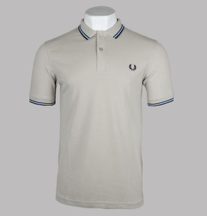 Fred Perry M3600 Polo Shirt Light Oyster/Mid Blue/French Navy