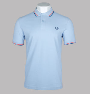 Fred Perry M3600 Polo Shirt Light Smoke/Coral Heat/Shaded Cobalt